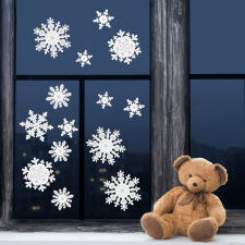  Karácsonyi ablakdekor szett  jégkristály - papír, fehér - 58743 karácsonyi ablakdekoráció