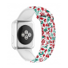 Karácsonyi Apple Watch 42/ 44/ 45/ 49 mm karácsonyi mintás szilkon óraszíj, fehér-ajándék
