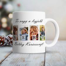  Karácsonyi bögre – Te vagy a legjobb Keresztszülő, 4 fotóval bögrék, csészék