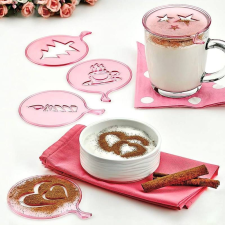 Karácsonyi cappuccino díszítő sablon 4darab konyhai eszköz