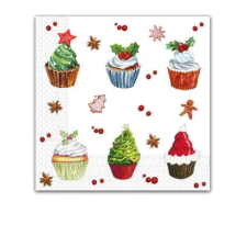  Karácsonyi Christmas Cupcakes szalvéta 20 db-os 33x33 cm papírárú, csomagoló és tárolóeszköz