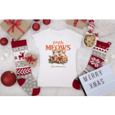  Karácsonyi cicás fehér póló ajándéktárgy
