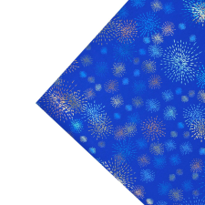 Karácsonyi csomagolópapír 150x70cm tűzijáték kék mintás csomagolópapír