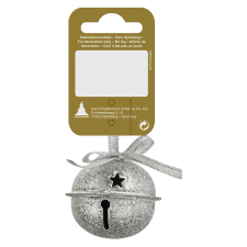  Karácsonyi dekor csengő dísz fémből 4 cm ezüst karácsonyfadísz