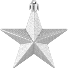  Karácsonyi dekor-csillag ezüst 3 db karácsonyfadísz