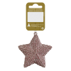  Karácsonyi dekor csillagdísz műanyagból 7,5 cm rózsaszín csillámos