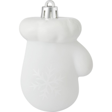  Karácsonyi dekor-kesztyű fehér díszített 4 db karácsonyfadísz