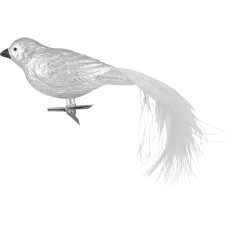  Karácsonyi dekoráció műanyag madarak csipesszel ezüstszínű 2 darab karácsonyfadísz