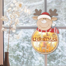  Karácsonyi fa ablak-, ajtódísz, - Rénszarvas karácsonyi ablakdekoráció