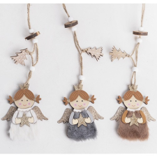  Karácsonyi fa dekoráció akasztós angyal 3 féle fajáték