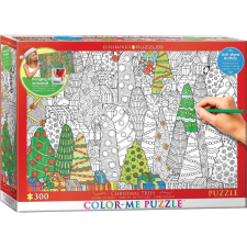 Karácsonyi fák színezős puzzle 300 darabos felfüggesztő készlettel puzzle, kirakós