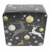  Karácsonyi fémdoboz - 187x187x80mm - Deer Black Gold