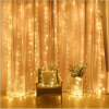  Karácsonyi fényfüzér, Függöny típus, IP44, 8 m x 2 m, 960 LED, Meleg fehér, vakuval, Transzformátor távirányítóval, Összeköthető, 5 m-es hosszabbítóval, Átlátszó vezeték, Beltéri/Kültéri, Fli