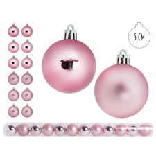  Karácsonyi gömb rózsaszín 5 cm 12 db/csomag dekorációs kellék