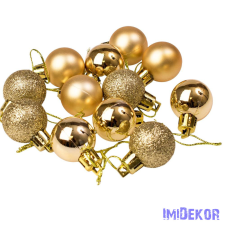  Karácsonyi gömb szett 12 db-os 2,5cm - Arany karácsonyfadísz