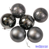  Karácsonyi gömb szett 6 db-os 8cm - Grafit
