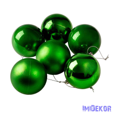  Karácsonyi gömb szett 6 db-os 8cm - Zöld dekorációs kellék
