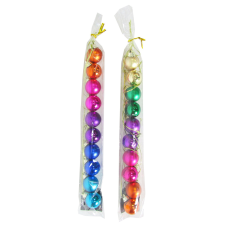  Karácsonyi gömbök 10 db több színben, átmérő 2,5 cm karácsonyfadísz