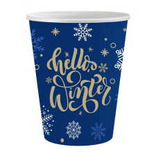  Karácsonyi Hello Winter papír pohár 6 db-os 250 ml party kellék