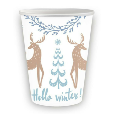 Karácsonyi Hello Winter papír pohár 6 db-os 250 ml party kellék