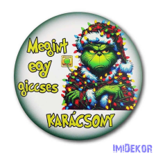 Karácsonyi kör tábla 13cm - Grincs - Megint egy giccses Karácsony dekorációs kellék