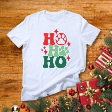 Karácsonyi Kutyás Női Póló - Ho Ho Ho ajándéktárgy