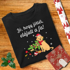 Karácsonyi Kutyás Női Póló - Jó, hogy jöttél, elájult a fa! ajándéktárgy