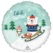  Karácsonyi Let it Snow fólia lufi 43 cm party kellék