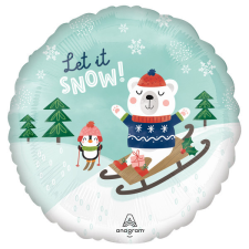  Karácsonyi Let it Snow fólia lufi 43 cm party kellék