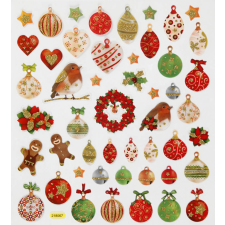 Karácsonyi matrica, karácsonyi díszek, 15x17cm matrica