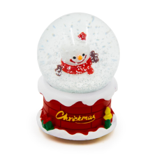 Karácsonyi mini hógömb - hóember / 6 cm karácsonyi dekoráció