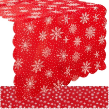 Karácsonyi piros hópelyhes terítő 185x35 cm karácsonyi dekoráció