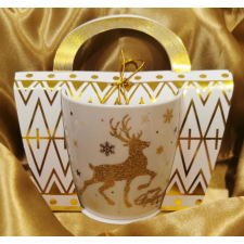  Karácsonyi porcelán bögre arany szarvas díszítéssel, 38 cl, 1 db, 243087szarvas karácsonyi dekoráció