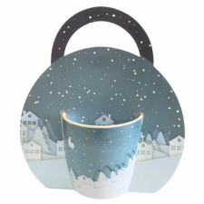 Karácsonyi porcelán bögre díszcsomagolásban - 300 ml - Winter Dream kék bögrék, csészék