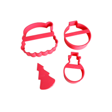  Karácsonyi süteménykiszúró szett, 4 részes, műanyag sütés és főzés