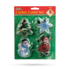  Karácsonyi süti kiszúró készlet – 4 db fém forma ünnepi motívumokkal konyhai eszköz