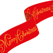 Karácsonyi szalag - piros - "Merry Christmas" - 60 x 8 cm karácsonyi dekoráció