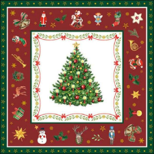Karácsonyi szalvéta - karácsonyfás - Christmas Evergreen piros papírárú, csomagoló és tárolóeszköz