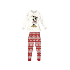  Karácsonyi témájú pamut pizsama, Minnie Mouse DY50C7129, fehér/piros, 110-116 CM, 5-6 év