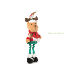Karácsonyi textil rénszarvas figura, 65 x 18 x 13 cm karácsonyi dekoráció