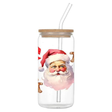  Karácsonyi üvegpohár Mikulás és mézeskalács mintával 470ml MB443922 bögrék, csészék