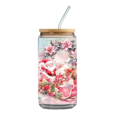  Karácsonyi üvegpohár szívószállal 470ml RY383176 bögrék, csészék