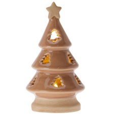  Karácsonyi világítós kerámia fenyő - világosbarna fajáték