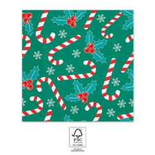  Karácsonyi Xmas Sugar Canes szalvéta 20 db-os 33x33 cm FSC papírárú, csomagoló és tárolóeszköz