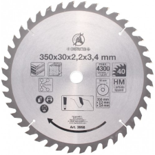 Karbid hegyű körfűrész tárcsa, átmérő: 350mm, 40 fogú (BGS 3958) fúrószár