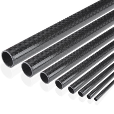 Karbon cső Ø18/14x2000 mm Szénszálas carbon derékszögben szőtt anyag fényesre lakkozott építőanyag