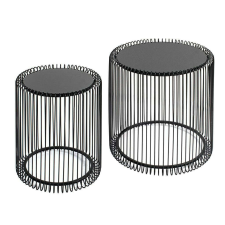 KARE dohányzóasztal szett WIRE 44 cm fekete bútor
