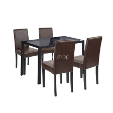  Karen 4+1 étkező garnitúra fekete-barna bútor