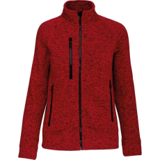 KARIBAN cipzáras Női dzseki KA9107, Red Melange-XL