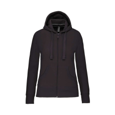KARIBAN cipzáros kapucnis Női pulóver KA464, Dark Grey-L női pulóver, kardigán